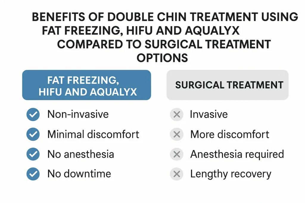 Graphic about the benefits of double chin treatment Stowmarket - from LA LIPO