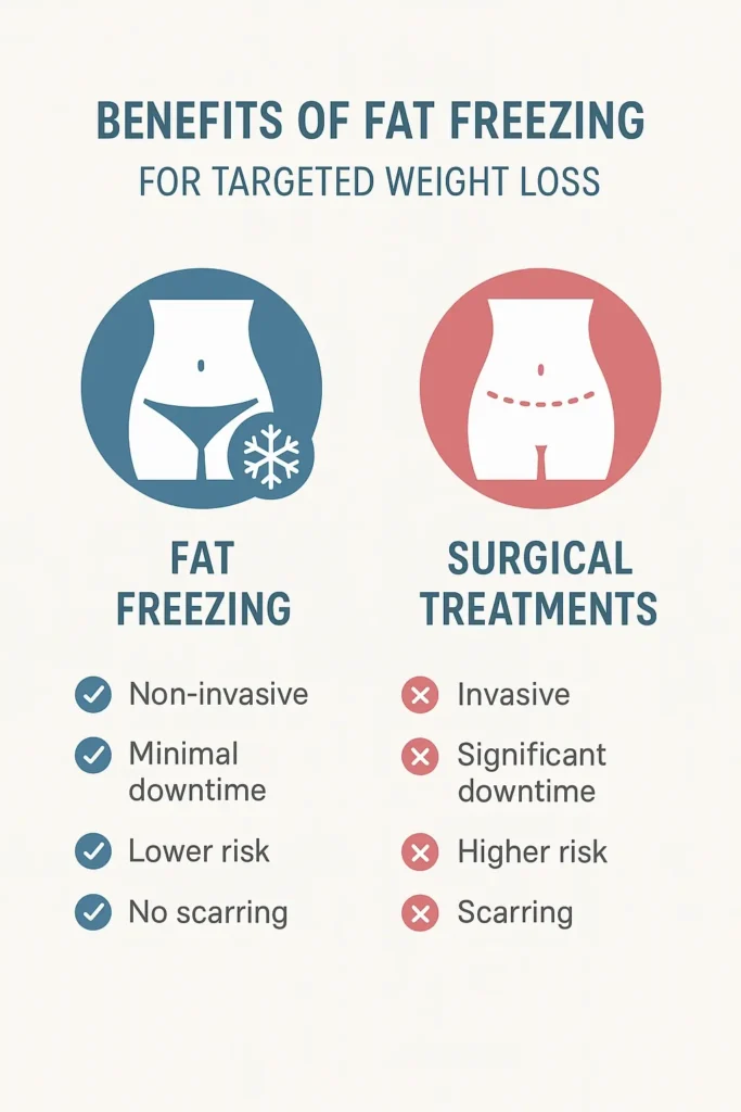 graphic showing the benefits of fat freezing Stowmarket